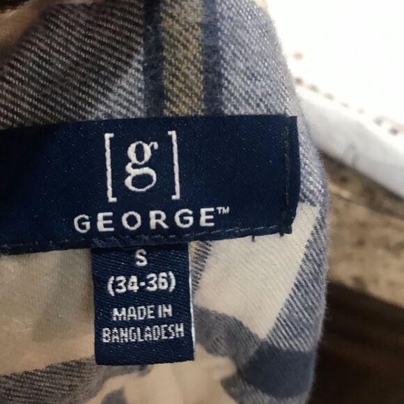 George Small Men's Blue and Brown Flannel Shirt - Picture 6 of 8